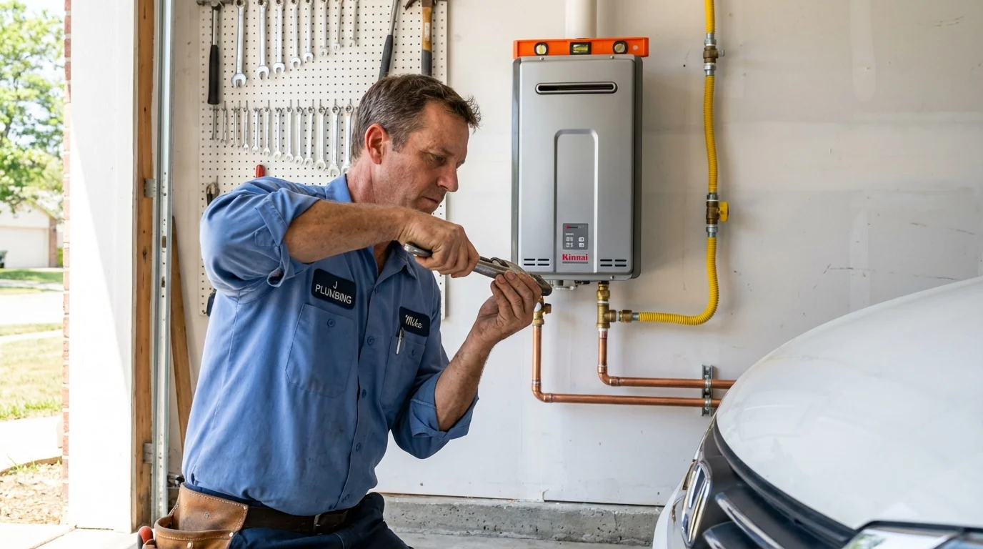 Tankless water heater installation by a Johns Plumbing LLC plumber in Los Gatos